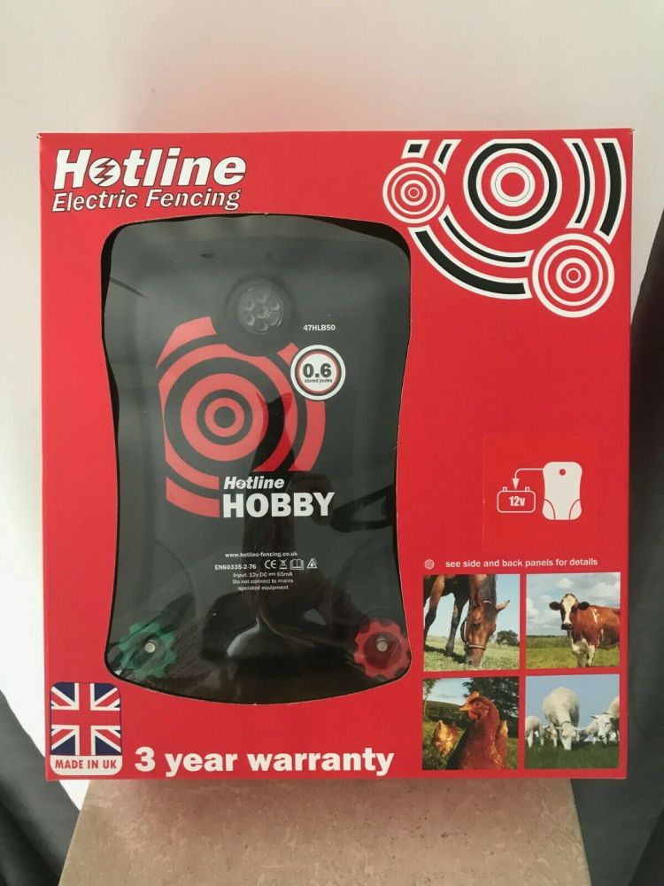 Hotline Super Hobby 47HLB50 Electric Fence Energiser 12V, 0.6J, Max Distance 6km
